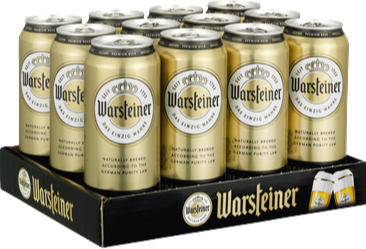 Warsteiner tray met 12 blikken van 50cl